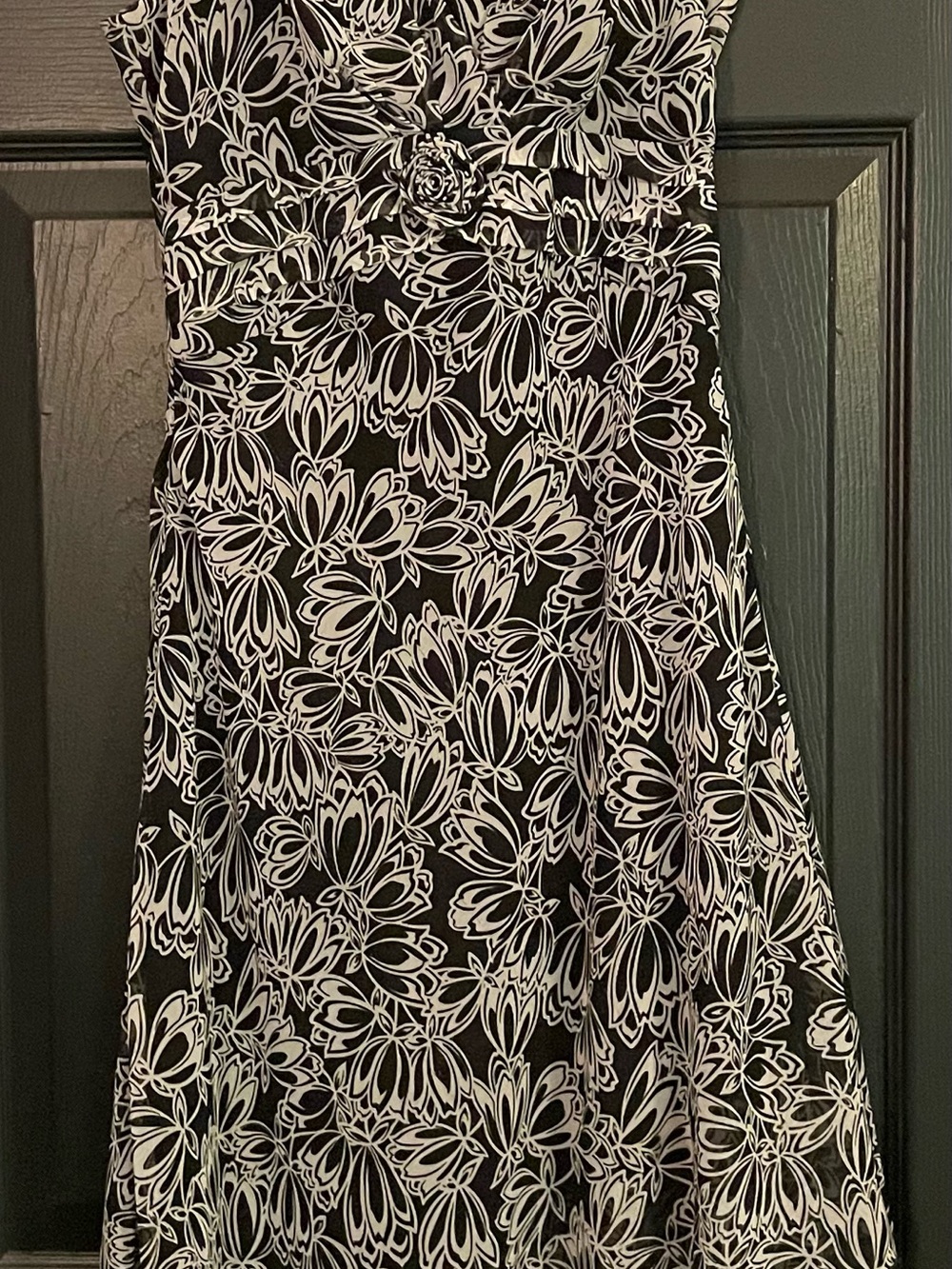 Black & White Floral Circle Skirt